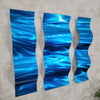 Only One! Blue  Abstract Painting Set of  3  Two Panels 23" X 6" x 3" and One Panel 23" x 9" x 2"  Metal  Art by Jon Allen - WAV 3 PIECES