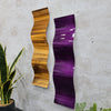 Only One! Gold and Purple Abstract Painting Set of 2  Each Panel 23" X 6"  Metal  Art by Jon Allen - WAV 236