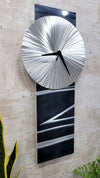 Only One! Silver and Black  Clock 24" x 11" x 2" Metal Art by Jon Allen - AR 24