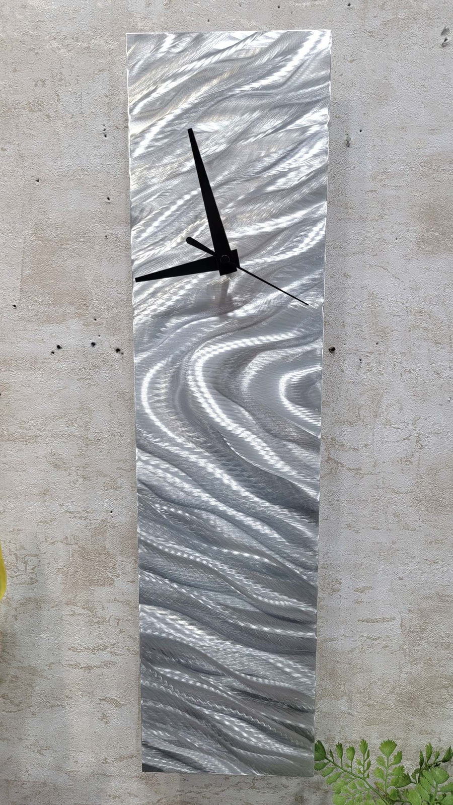 Only One! Silver   Clock 24" x 6" x 2" Metal Art by Jon Allen - CZ 22