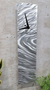 Only One! Silver   Clock 24" x 6" x 2" Metal Art by Jon Allen - CZ 22