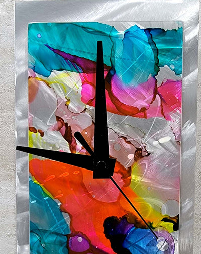 Only One! Multicolor Clock 24" x 6" x 2" Metal Art by Jon Allen - C83
