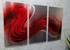 Only One! Red Hypnotic Set of  3 Each Panel 38" x 24 x 2" Abstract Metal Art by Jon Allen - BM 17