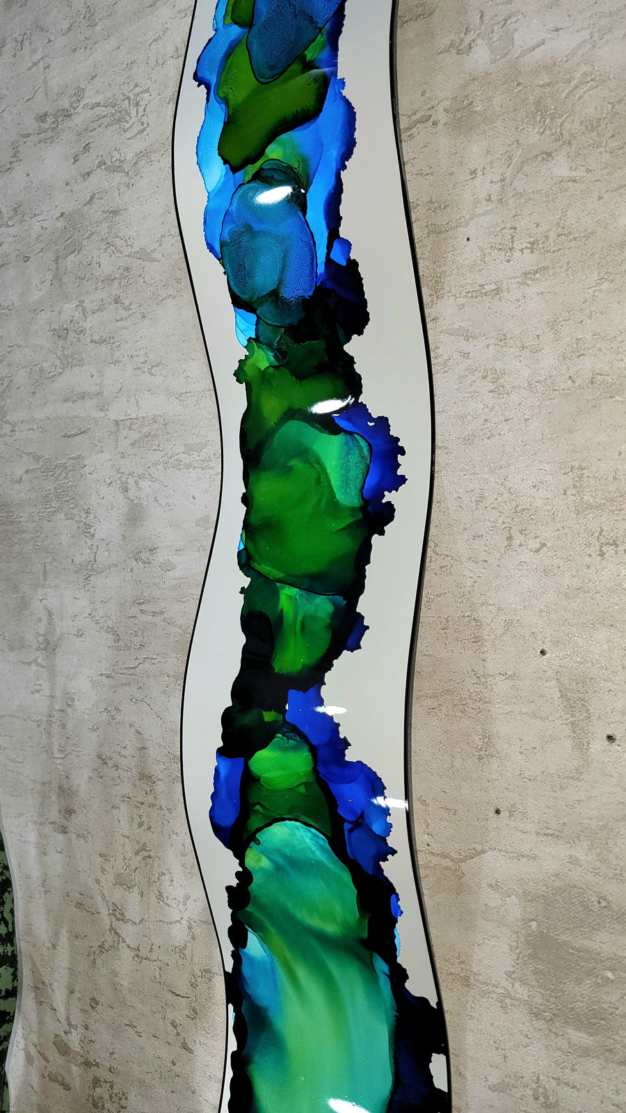 Only One!  Multicolor  Abstract Painting  46" x 6" x  2" Metal  Art by Jon Allen - WAV  255