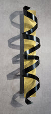 Only One!  Black and Yellow  Color Abstract Metal Sculpture - 46" x 9"   KNIGHT 2