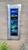 Only One!  Multicolor Abstract Painting  32" x 12" x 2"  Metal by Jon Allen - NL 7