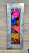 Only One!  Multicolor Abstract Painting    32" x 12" x 2" Metal by Jon Allen - GEM 149