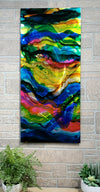Only One!  Multicolor Abstract Painting  36" x 16" x 2"  Metal by Jon Allen - NL 22