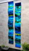 Only One!  Multicolor Abstract Painting Set of 2  Each Panel 46" x 6" x 2" Metal  Art by Jon Allen - WAV 272