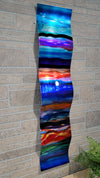 Only One!  Multicolor Abstract Painting  46" x 10" x 2"  Metal  Art by Jon Allen - WAV 340