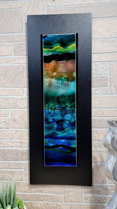 Only One!  Multicolor Abstract Painting   32" x 12" x 2" Metal by Jon Allen - JC 388