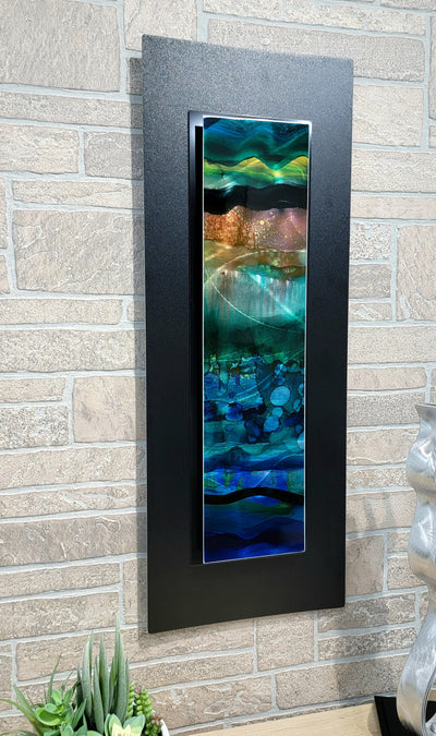 Only One!  Multicolor Abstract Painting   32" x 12" x 2" Metal by Jon Allen - JC 388