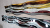 Only One Multicolor Abstract Painting  Set of Two  46" x 6" x 2" Each Panel  Metal  Art by Jon Allen - WAV 405