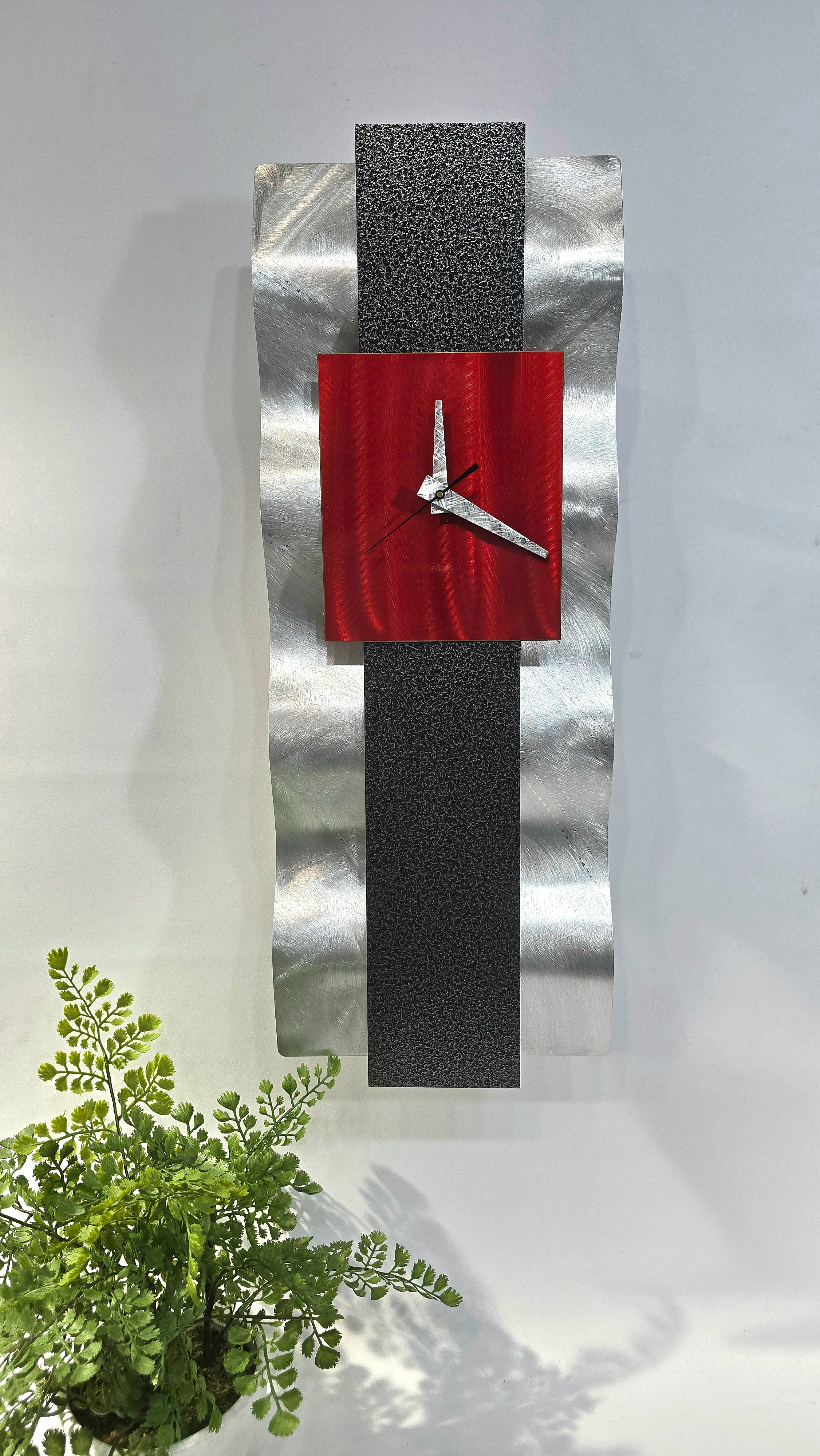 Original 9" x 23" Abstract Metal Wall Clock - CL694 *15% OFF!*