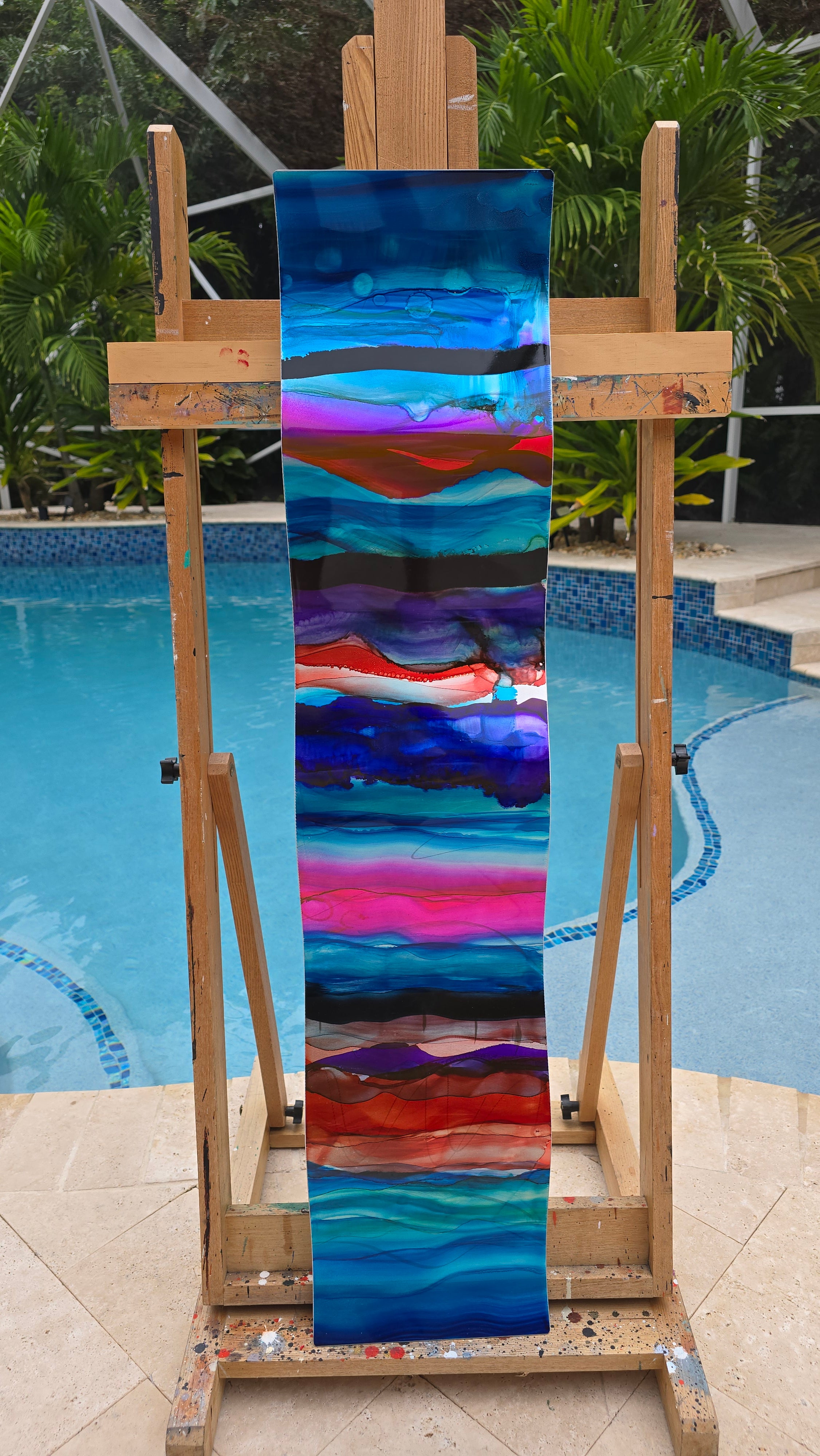 Oceanic Dreamscape - Vibrant Abstract Metal Wall Art