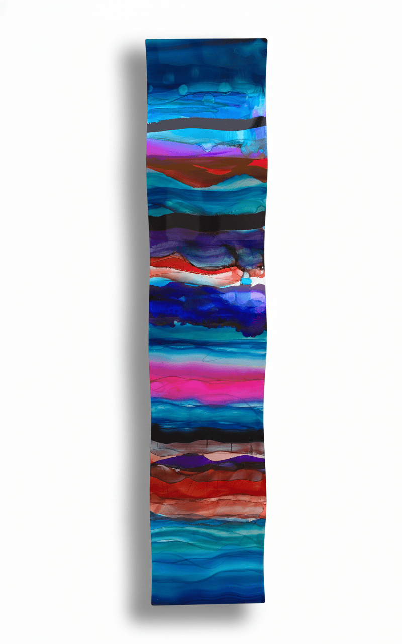 Oceanic Dreamscape - Vibrant Abstract Metal Wall Art
