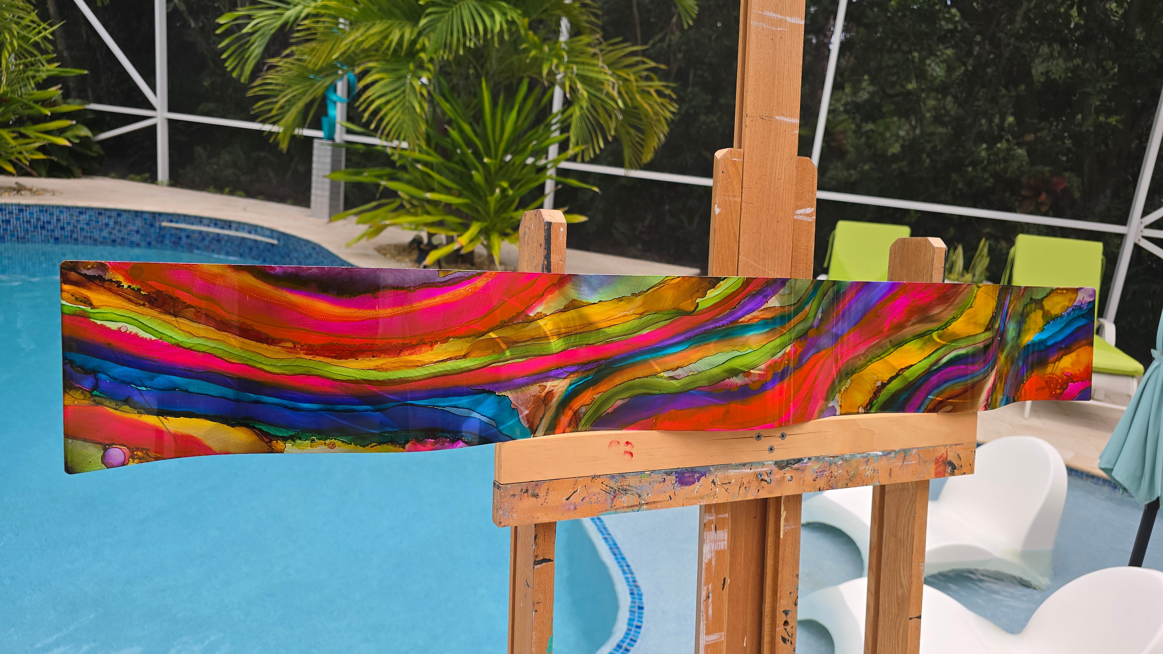 Chromatic Flow - Vertical Abstract Metal Art