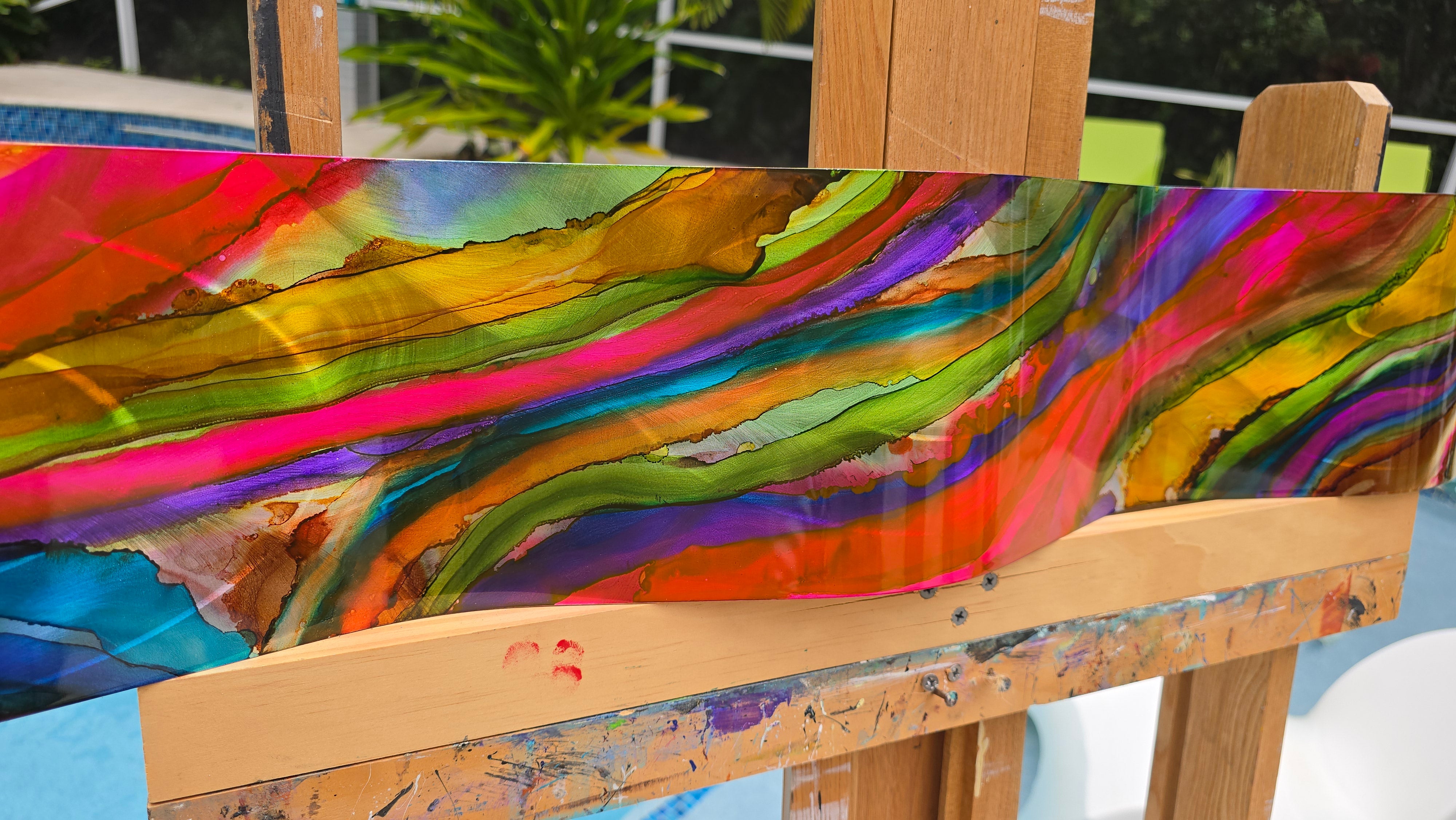 Chromatic Flow - Vertical Abstract Metal Art