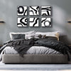 Only One!  Black and White Abstract Painting  Set Of 6 Panels  12" x 12" x 2" Metal by Jon Allen -"Prolific Mantra"