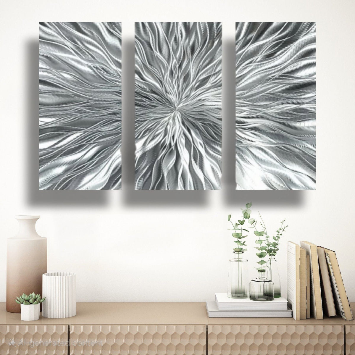 Eternal Flow - 3-Panel Metal Wall Art 38"x24"