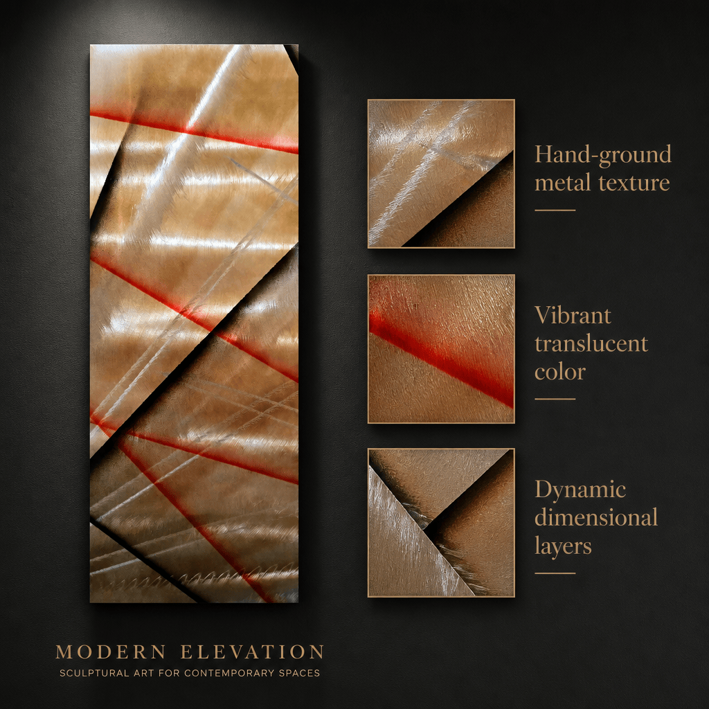 Fault Lines - Metal Wall Art 10"x24"