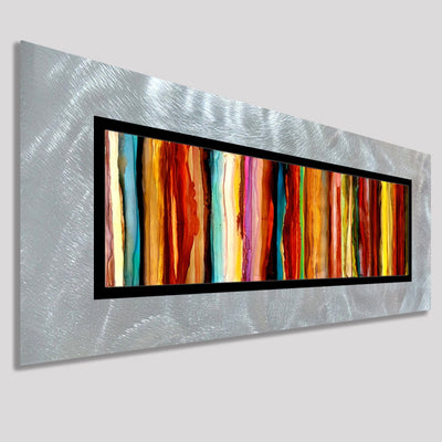 Only One!  Multicolor Abstract Painting    24" x 6" x 2" Metal by Jon Allen - GEM P101