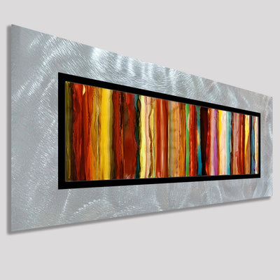 Only One!  Multicolor Abstract Painting    32" x 12" x 2" Metal by Jon Allen - GEM P102