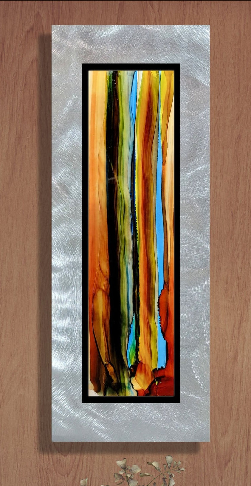 Only One!  Multicolor Abstract Painting    31" x 12" x 2" Metal by Jon Allen - GEM P117