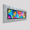 Only One!  Multicolor Abstract Painting    32" x 12" x 2" Metal by Jon Allen - GEM P119