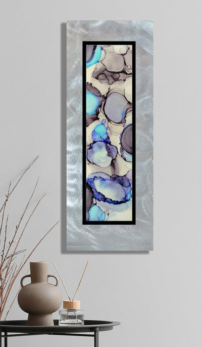 Only One!  Multicolor Abstract Painting    32" x 12" x 2" Metal by Jon Allen - GEM P121