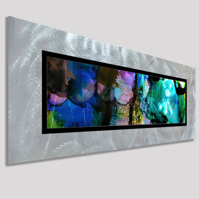 Only One!  Multicolor Abstract Painting    32" x 12" x 2" Metal by Jon Allen - GEM P81