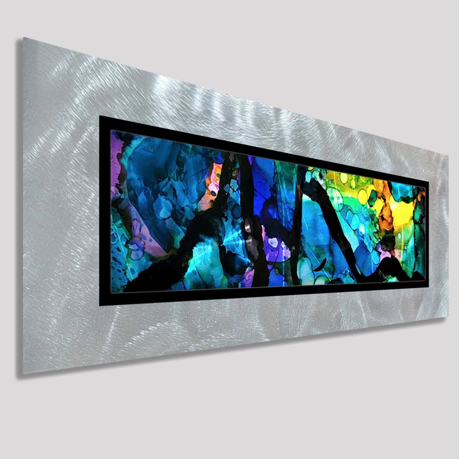 Multicolor Abstract Painting    31" x 12" x 2" Metal by Jon Allen - GEM P87