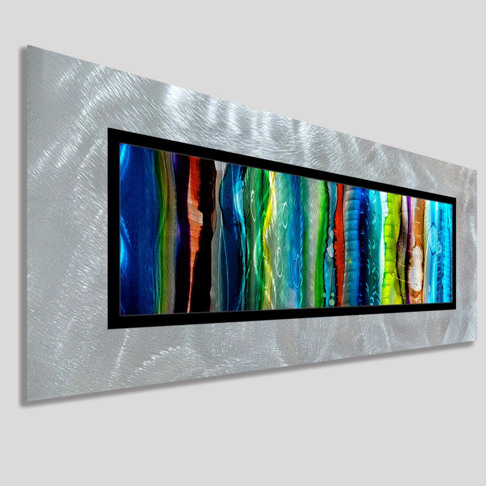 Multicolor Abstract Painting    31" x 12" x 2" Metal by Jon Allen - GEM P93