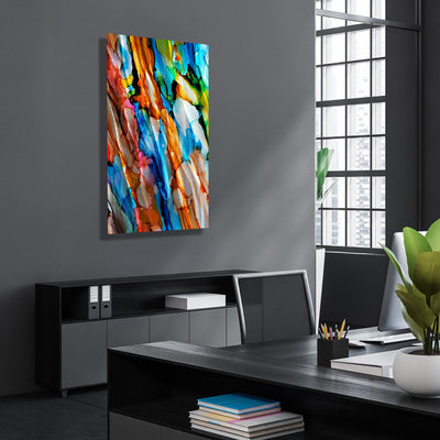 Only One ! Multicolor Abstract Painting  48" x 24" x 2" Metal Art by Jon Allen   - Instant Joy