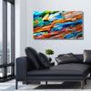 Only One ! Multicolor Abstract Painting  48" x 24" x 2" Metal Art by Jon Allen   - Instant Joy