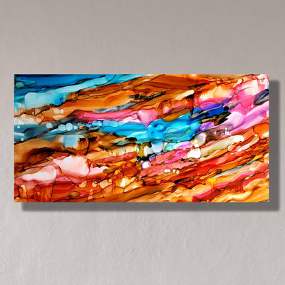 Colorful Abstract Painting - Metal Wall Art - Trending Home Decor - Living Room Bedroom Office - Wall Art - Large Unique Art 48" x 24" Hand Painted Multicolor Painting - Modern Home Decor - "Uplifting Hope"