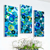 Only One!  Multicolor Abstract Painting  Set Of 3 Panels  36" x 16" x 2" Metal by Jon Allen -Feeling Sublime