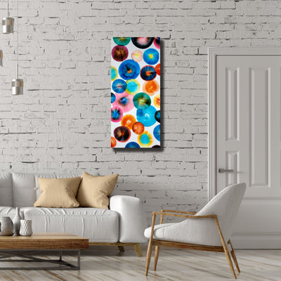 Only One!  Multicolor Abstract Painting   36" x 16" x 2" Metal by Jon Allen - GEM W155
