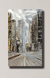 Only One!  Silver and Gold Color Abstract Painting   31" x 18" x 2" Metal by Jon Allen - GEM W157
