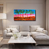 Only One! Multicolor Abstract Painting   48" x 24" x 2" Metal by Jon Allen - GEM W166