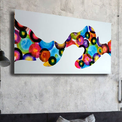 Only One!  Multicolor Abstract Painting   48" x 24" x 2" Metal by Jon Allen - GEM W158