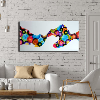 Only One!  Multicolor Abstract Painting   48" x 24" x 2" Metal by Jon Allen - GEM W158