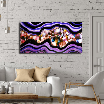 Only One! Multicolor Abstract Painting   48" x 24" x 2" Metal by Jon Allen - GEM W170