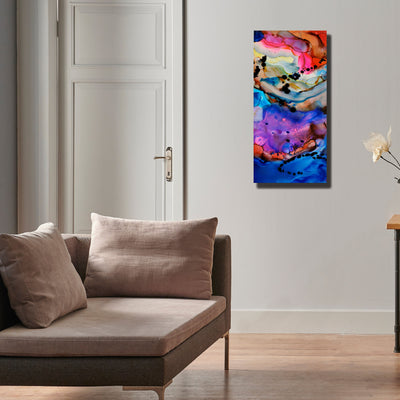 Only One! Multicolor Abstract Painting   36" x 18" x 2" Metal by Jon Allen - GEM W189