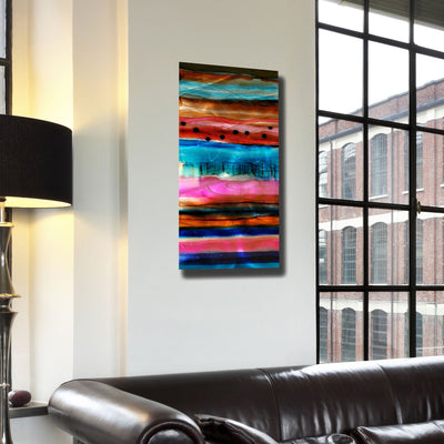 Only One! Multicolor Abstract Painting   36" x 18" x 2" Metal by Jon Allen - GEM W191