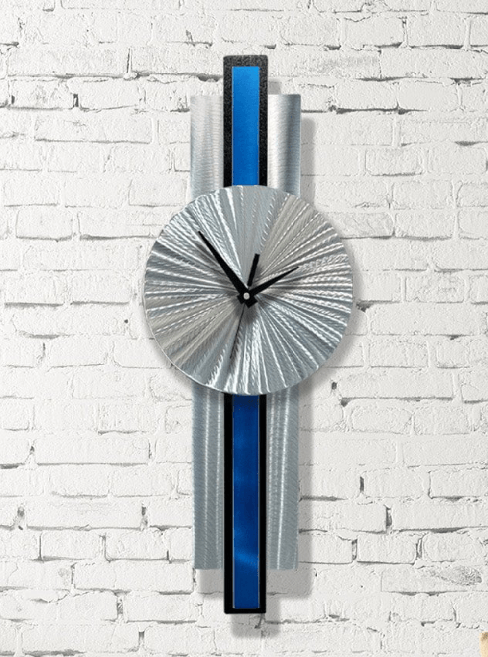 Infinite Orbit Clock Silver & Blue