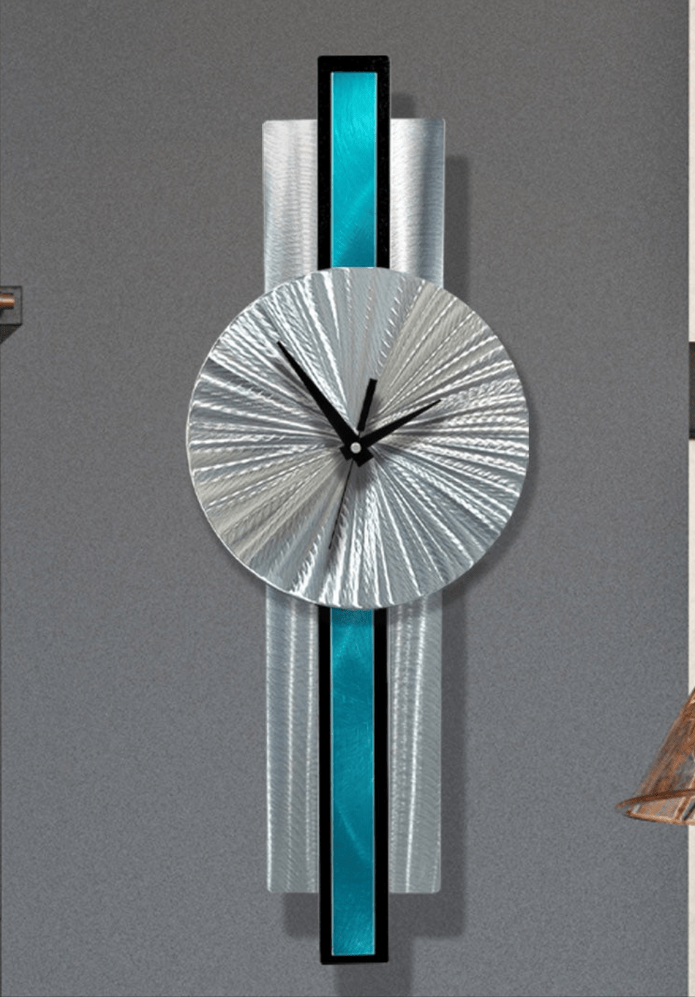 Infinite Orbit Clock Silver & Aqua