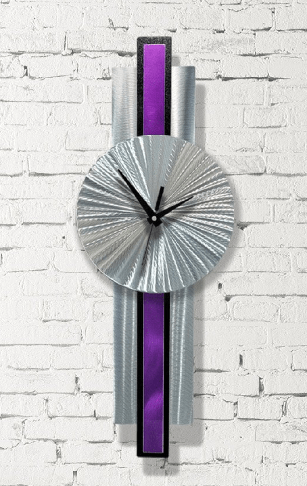 Infinite Orbit Clock Silver & Purple