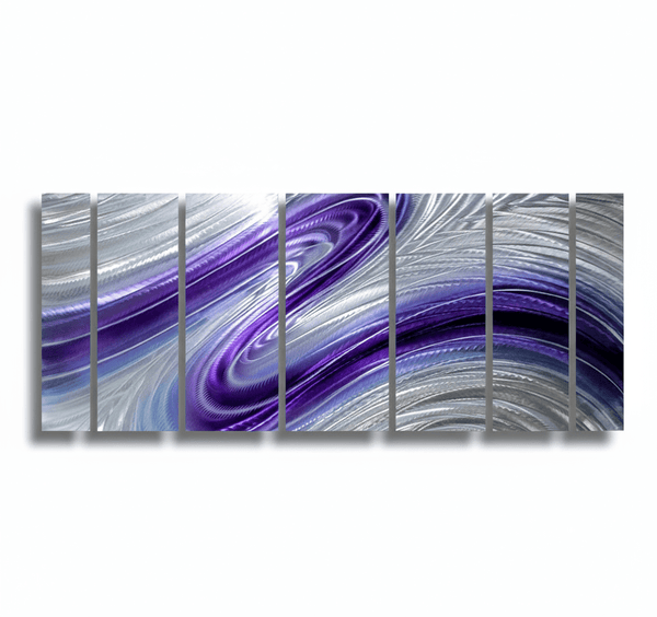 Purple Silver & Gold Abstract Metal Wall Art by Jon Allen 68