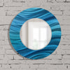 Jon Allen Signature 21" Blue  Handmade Metal Wall Art Beveled Mirror - Contemporary Home Decor, Easy Install, Elegant Design, Authentic & Signed